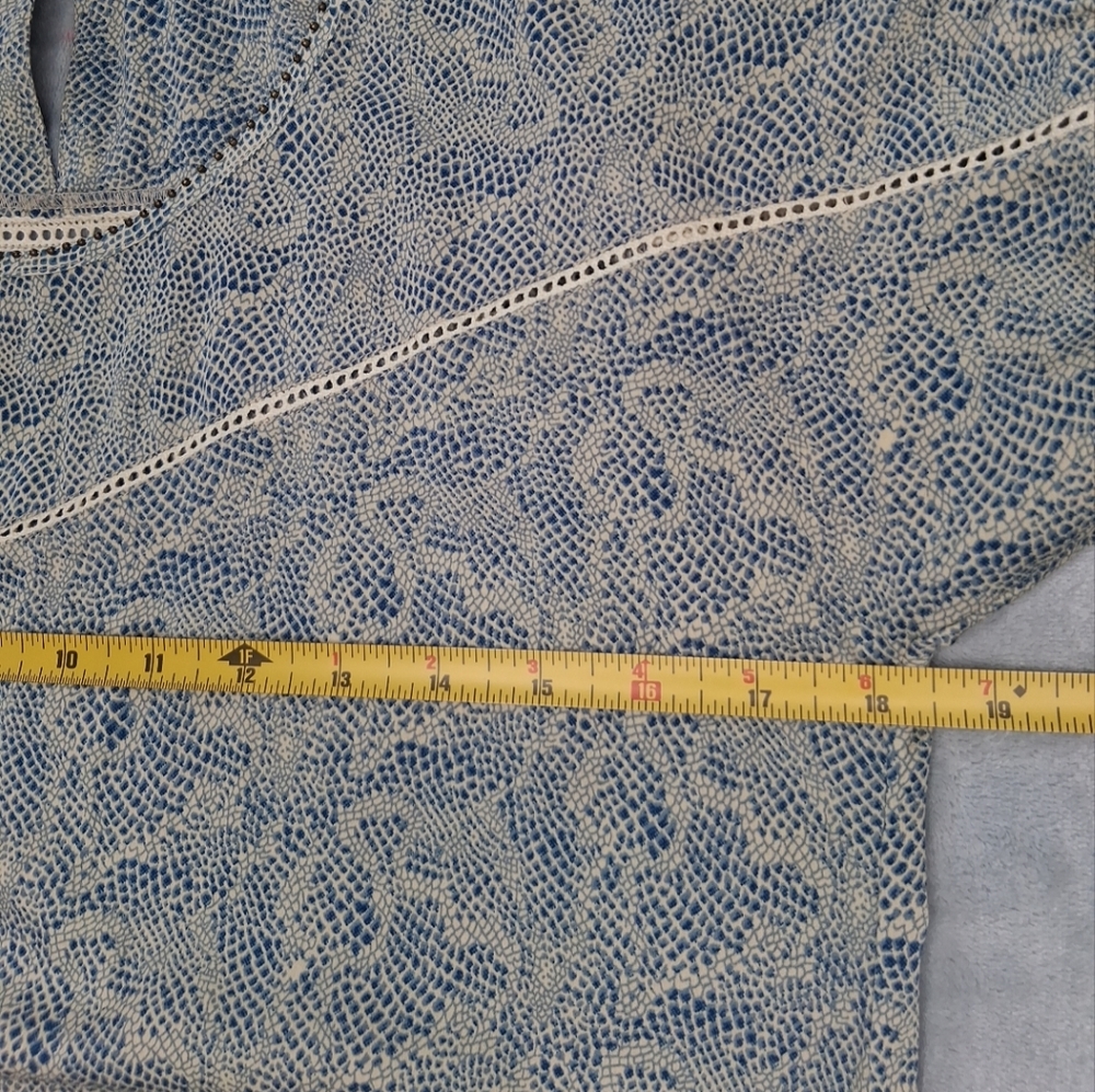 Maison Scotch Mini Dress Dainty Print Short Sleeve Smocked Waist Blouson S/M - Picture 14 of 16